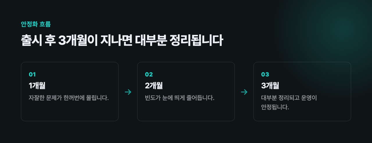 출시 후 3개월간의 안정화 흐름