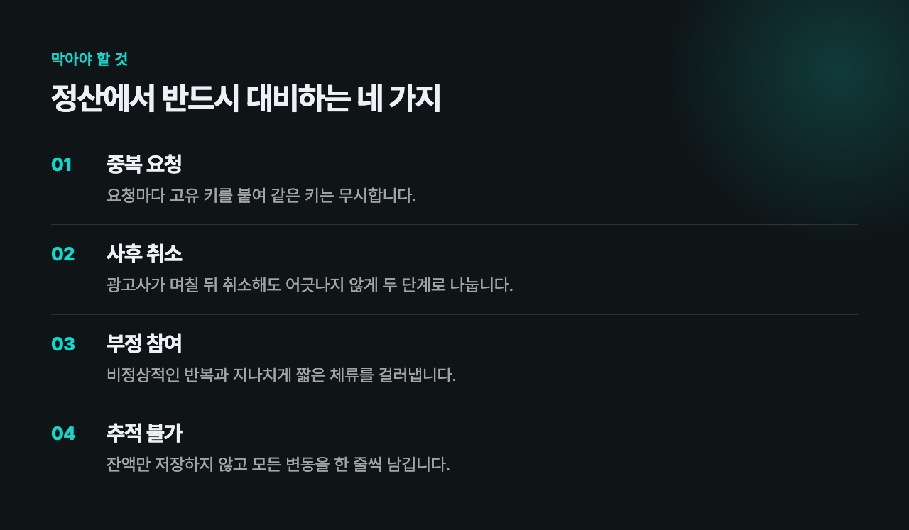 정산에서 반드시 대비하는 네 가지